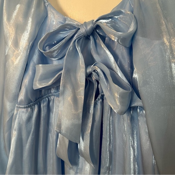 Midnight Doll Dress Blue Pastel Open Back with Bows Prom Wedding Easter Size L - Picture 6 of 15